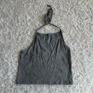 gray brandy melville cropped halter top